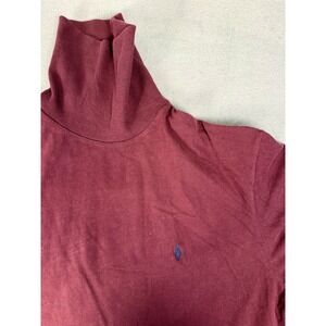 Vintage Mens Large Polo Ralph Lauren Pullover Turtleneck Sweatshirt Marooon